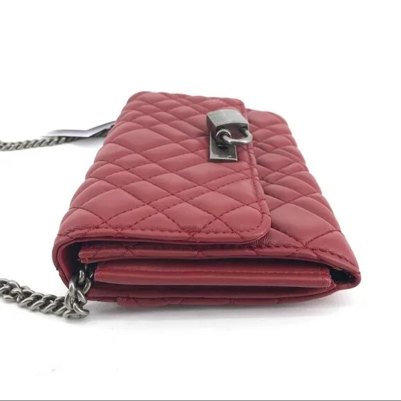 Kurt Geiger Red Leather Crossbody Wallet | Turn Lock Closure - Picture 4 of 9